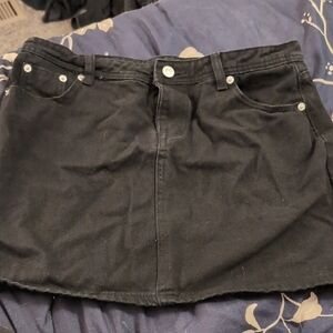 Black Denim Mini Skirt